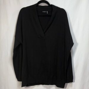 🪐Magaschoni Kashmir Classic Black V-Neck long Sweater:
